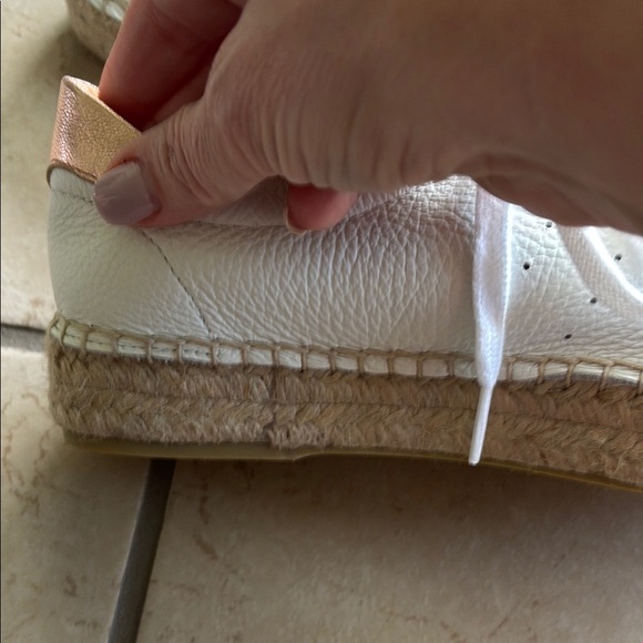 White Leather Espadrille Sneakers size 8 - Picture 5 of 8